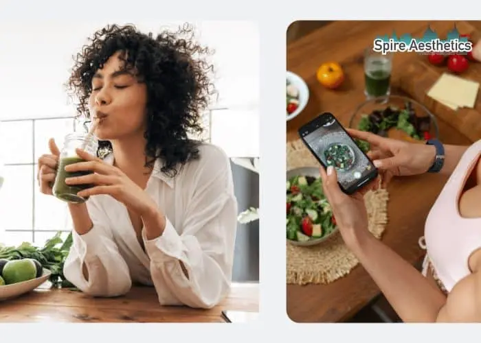 Image of woman looking into her diet and fat freezing Witney to improve her health