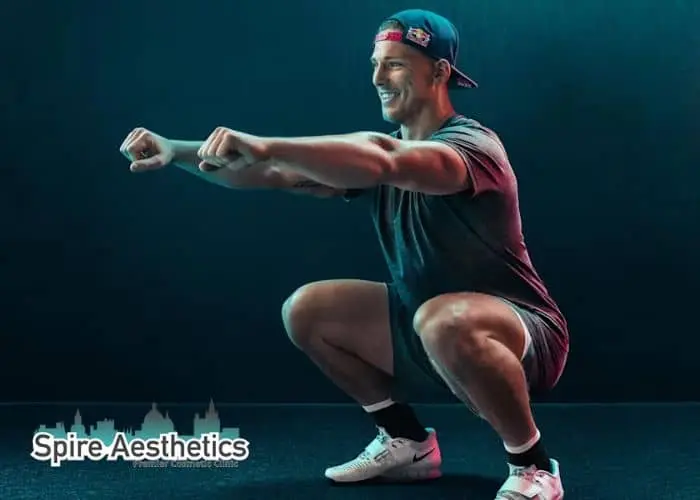 Image of man build leg muscle Witney through exercise